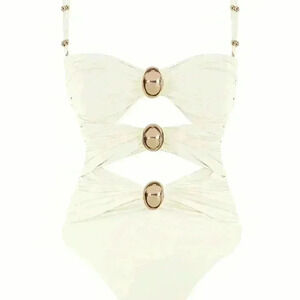 White Sexy Women's Hollow Out Solid Color Daily One-Piece Swimsuit